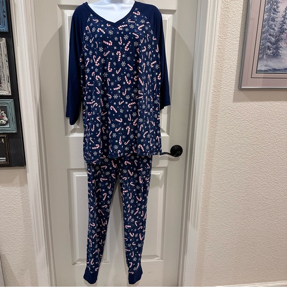 Dream Candy Cane Holiday Christmas Pajamas Large - Picture 1 of 9